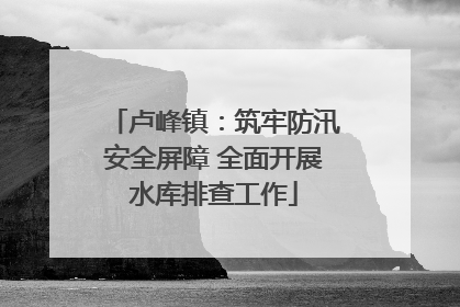 卢峰镇：筑牢防汛安全屏障 全面开展水库排查工作