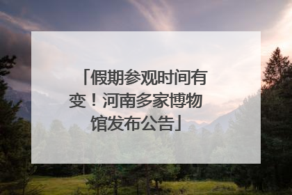 假期参观时间有变！河南多家博物馆发布公告