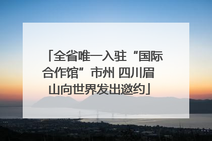 全省唯一入驻“国际合作馆”市州 四川眉山向世界发出邀约