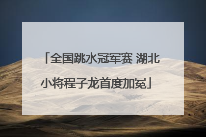 全国跳水冠军赛 湖北小将程子龙首度加冕