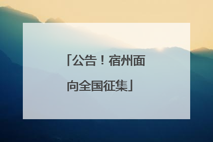 公告！宿州面向全国征集
