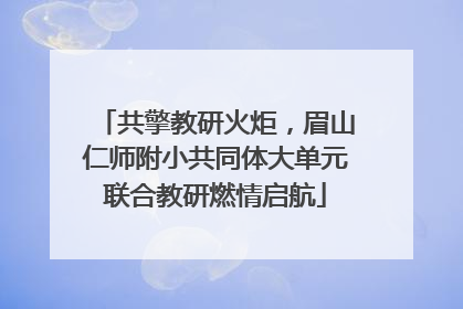 共擎教研火炬，眉山仁师附小共同体大单元联合教研燃情启航