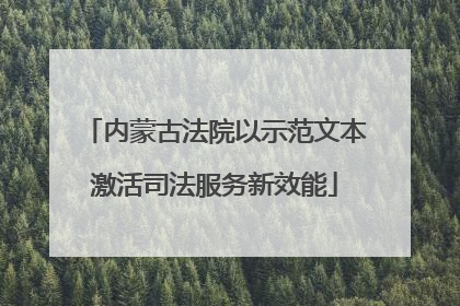 内蒙古法院以示范文本激活司法服务新效能