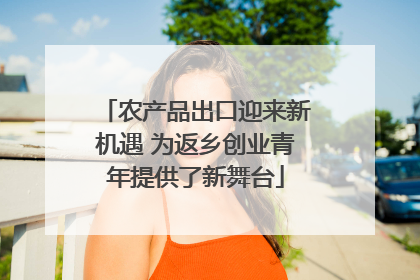 农产品出口迎来新机遇 为返乡创业青年提供了新舞台