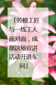 劳模工匠与一线工人面对面，成都这场宣讲活动开进车间