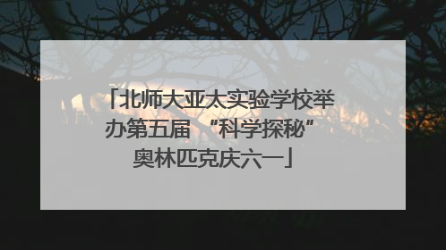 北师大亚太实验学校举办第五届 “科学探秘” 奥林匹克庆六一