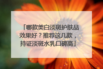 哪款美白淡斑护肤品效果好？推荐这几款，持证淡斑水乳口碑高