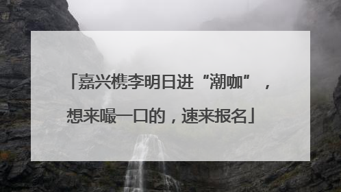 嘉兴槜李明日进“潮咖”，想来嘬一口的，速来报名