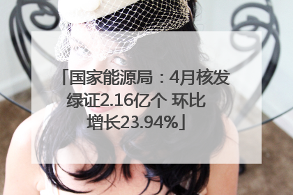 国家能源局：4月核发绿证2.16亿个 环比增长23.94%