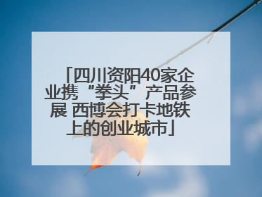 四川资阳40家企业携“拳头”产品参展 西博会打卡地铁上的创业城市