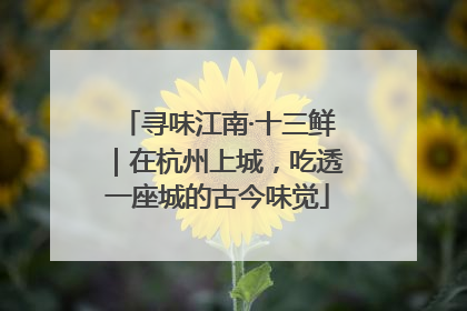 寻味江南·十三鲜｜在杭州上城，吃透一座城的古今味觉