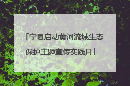 宁夏启动黄河流域生态保护主题宣传实践月
