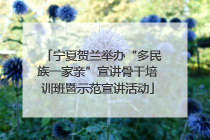 宁夏贺兰举办“多民族一家亲”宣讲骨干培训班暨示范宣讲活动