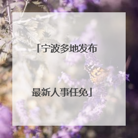 宁波多地发布最新人事任免
