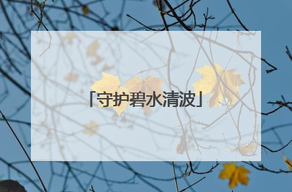 守护碧水清波