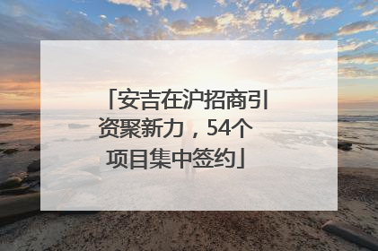 安吉在沪招商引资聚新力，54个项目集中签约