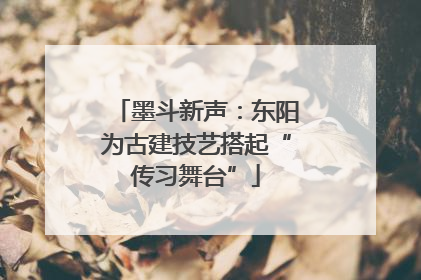 墨斗新声：东阳为古建技艺搭起“传习舞台”