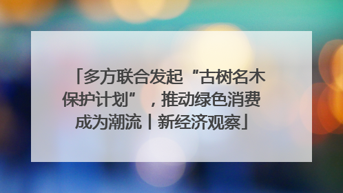 多方联合发起“古树名木保护计划”，推动绿色消费成为潮流丨新经济观察