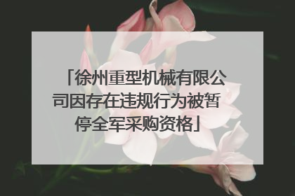 徐州重型机械有限公司因存在违规行为被暂停全军采购资格