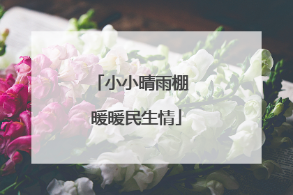 小小晴雨棚 暖暖民生情