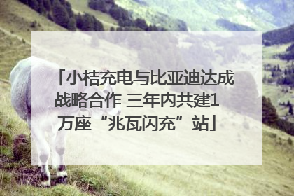 小桔充电与比亚迪达成战略合作 三年内共建1万座“兆瓦闪充”站