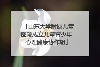 山东大学附属儿童医院成立儿童青少年心理健康协作组