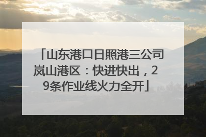 山东港口日照港三公司岚山港区：快进快出，29条作业线火力全开