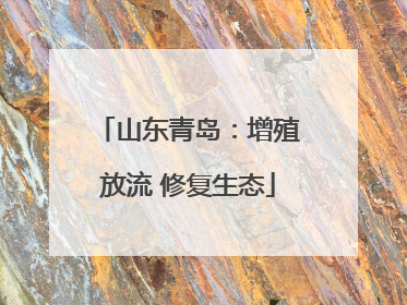 山东青岛：增殖放流 修复生态
