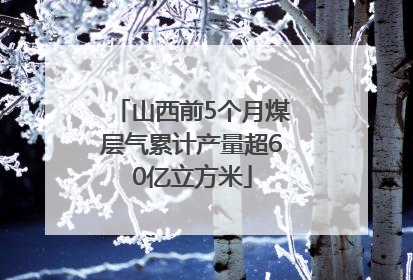 山西前5个月煤层气累计产量超60亿立方米