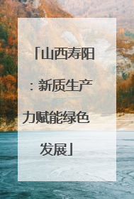 山西寿阳：新质生产力赋能绿色发展