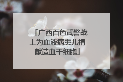 广西百色武警战士为血液病患儿捐献造血干细胞
