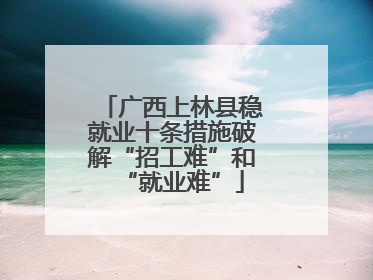 广西上林县稳就业十条措施破解“招工难”和“就业难”