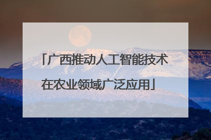 广西推动人工智能技术在农业领域广泛应用