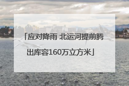 应对降雨 北运河提前腾出库容160万立方米