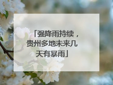 强降雨持续，贵州多地未来几天有暴雨