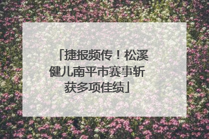 捷报频传！松溪健儿南平市赛事斩获多项佳绩