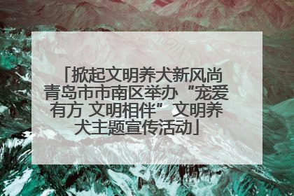 掀起文明养犬新风尚 青岛市市南区举办“宠爱有方 文明相伴”文明养犬主题宣传活动