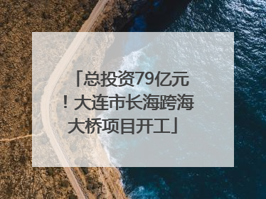 总投资79亿元！大连市长海跨海大桥项目开工
