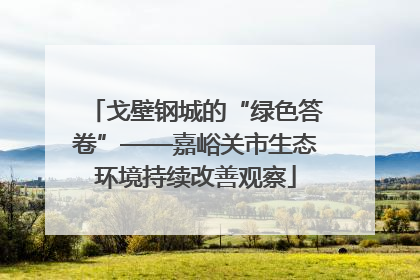 戈壁钢城的“绿色答卷”——嘉峪关市生态环境持续改善观察