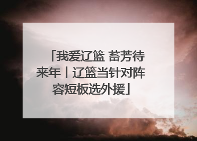 我爱辽篮 蓄芳待来年丨辽篮当针对阵容短板选外援