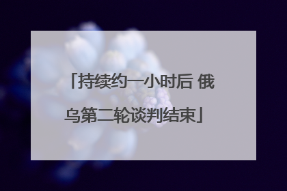 持续约一小时后 俄乌第二轮谈判结束