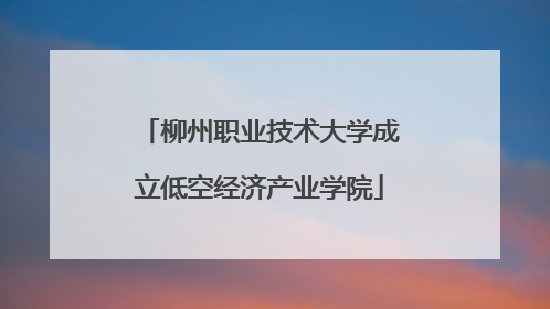 柳州职业技术大学成立低空经济产业学院