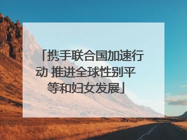 携手联合国加速行动 推进全球性别平等和妇女发展