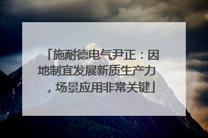 施耐德电气尹正：因地制宜发展新质生产力，场景应用非常关键