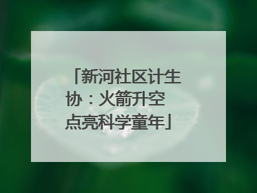 新河社区计生协：火箭升空 点亮科学童年