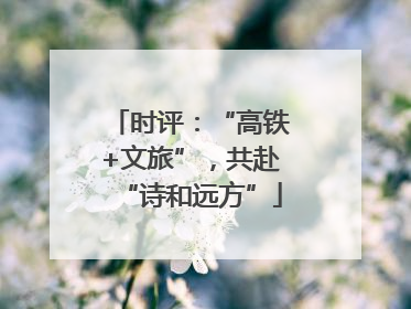 时评：“高铁+文旅”，共赴“诗和远方”