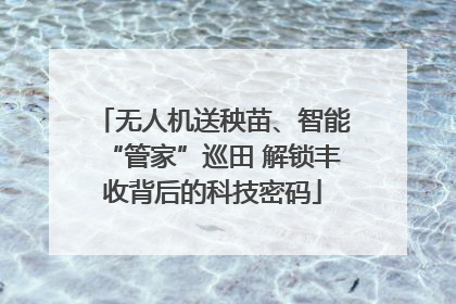 无人机送秧苗、智能“管家”巡田 解锁丰收背后的科技密码