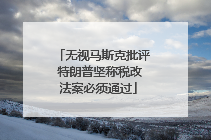 无视马斯克批评 特朗普坚称税改法案必须通过