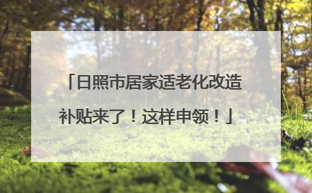 日照市居家适老化改造补贴来了！这样申领！