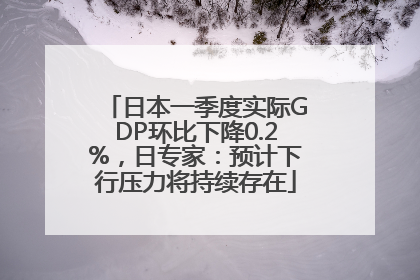 日本一季度实际GDP环比下降0.2%，日专家：预计下行压力将持续存在